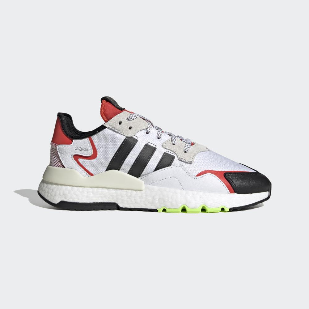 Originals Adidas Nite Jogger Barbati Romania - Albi/Negrii/Rosii EH1293